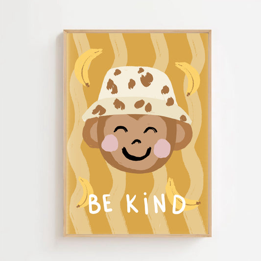 Be kind - monkey | Art print