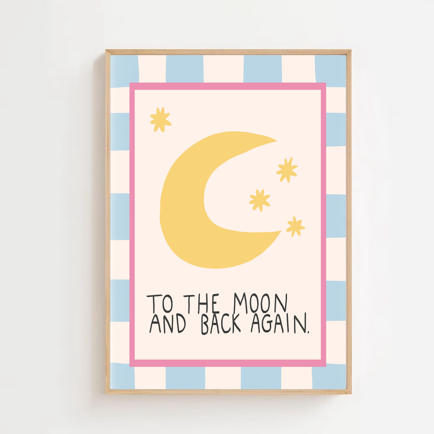 To the moon and back, blue | Art print