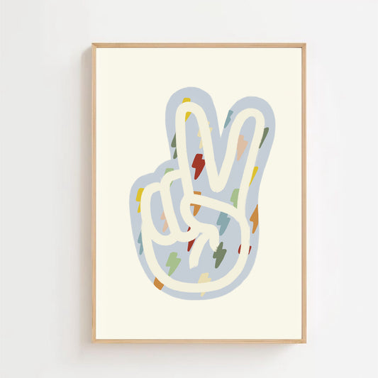 Blue lightning peace | Art print