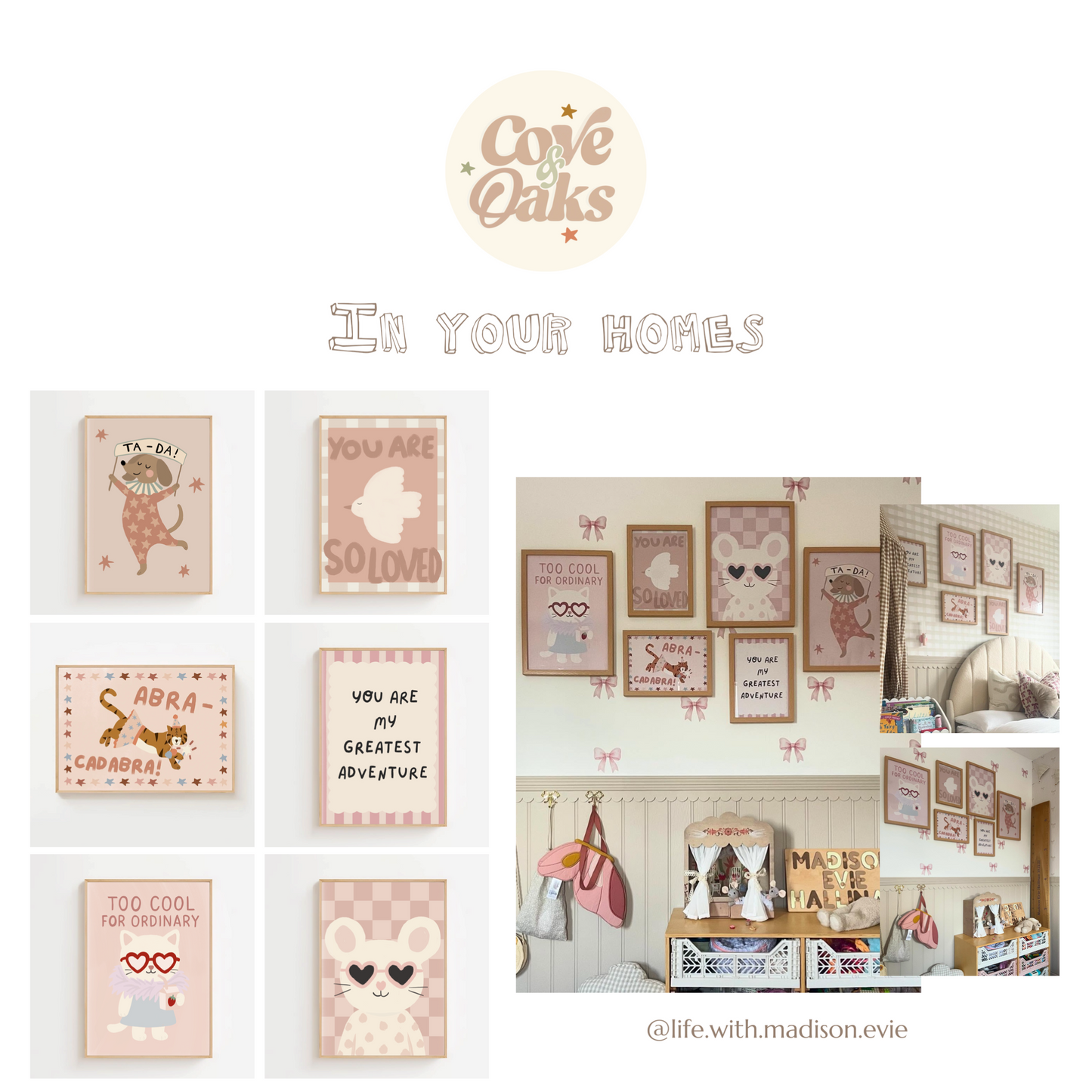 Abra cadabra - pink - tiger | Art print