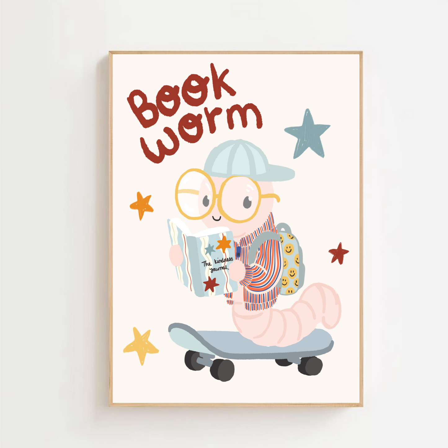 Book worm - skateboard | Art print