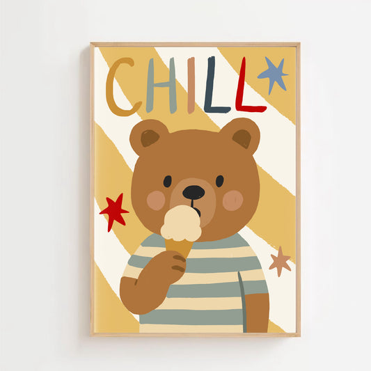 Chill - bear ice cream | Art print