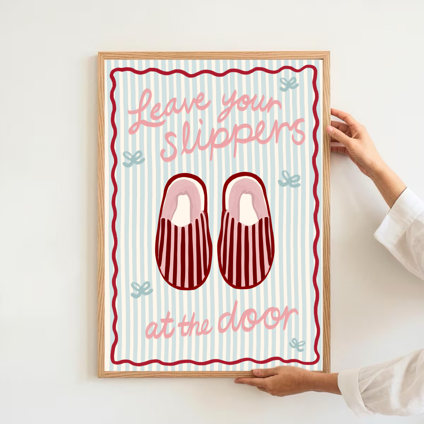 Leave your slippers at the door - bathroom | Art print