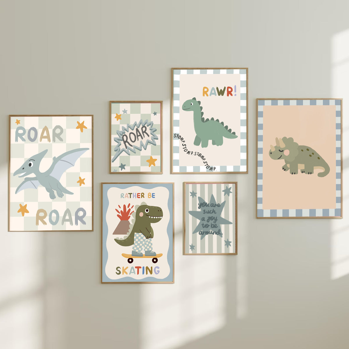 Dinosaur roar check | Art print