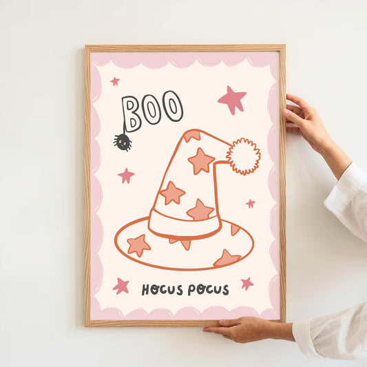 Boo - hocus pocus, witches hat | Art print