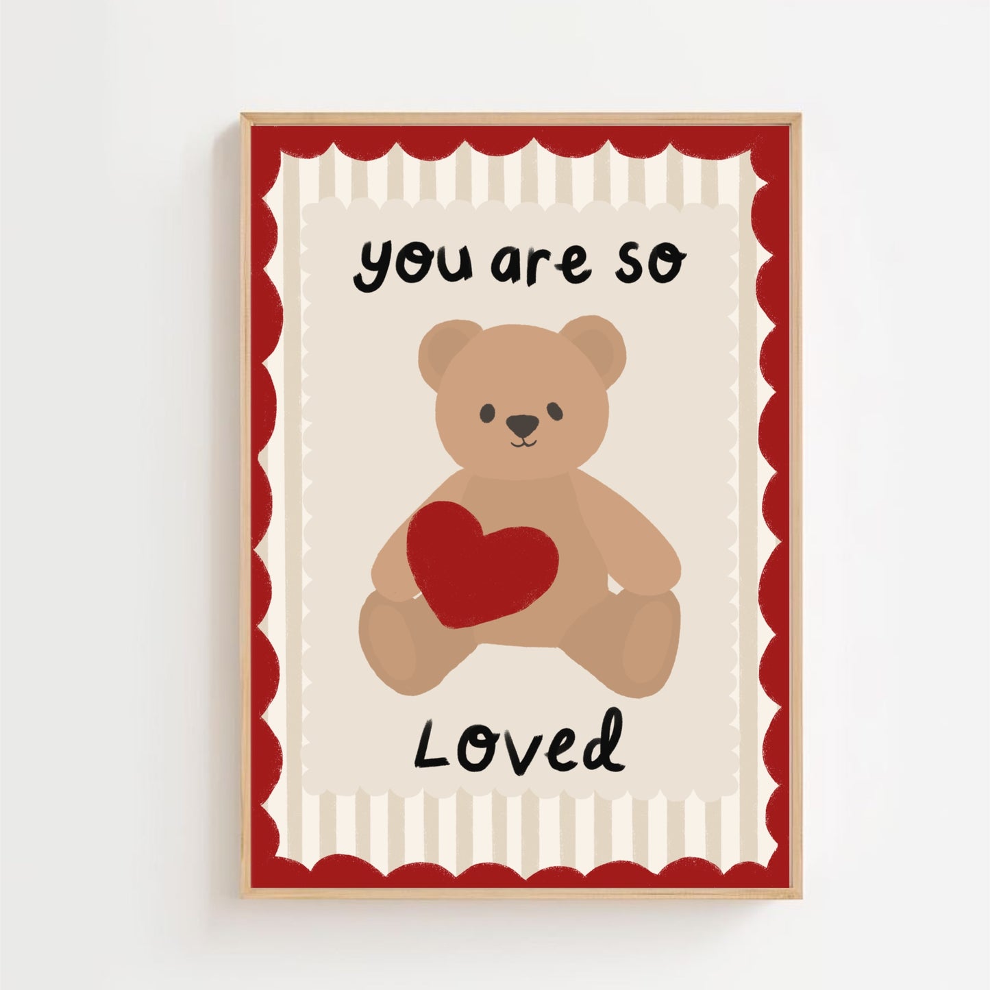 You are so loved - red bear | Art print