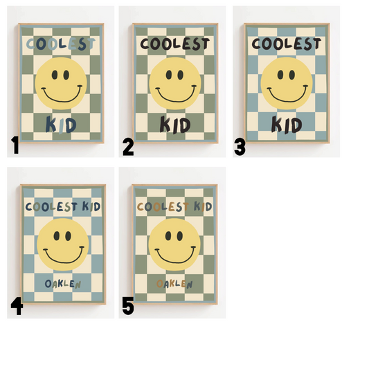 Coolest kid check | Art print
