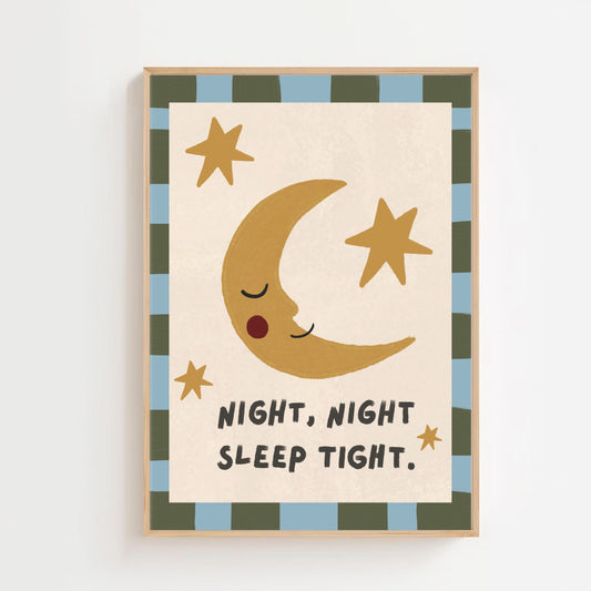 Night night sleep tight -  moon | Art print