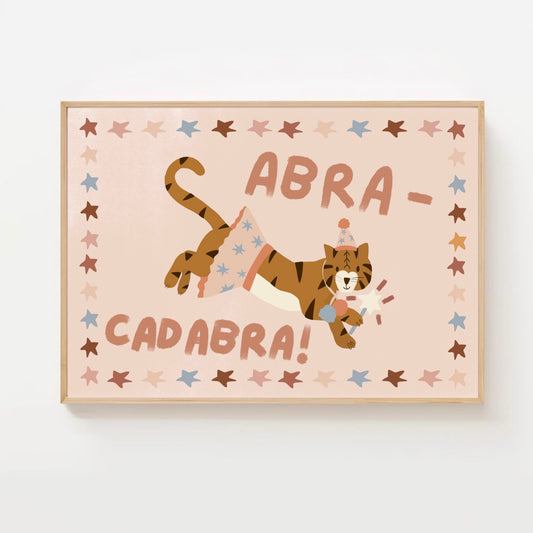 Abra cadabra - pink - tiger | Art print