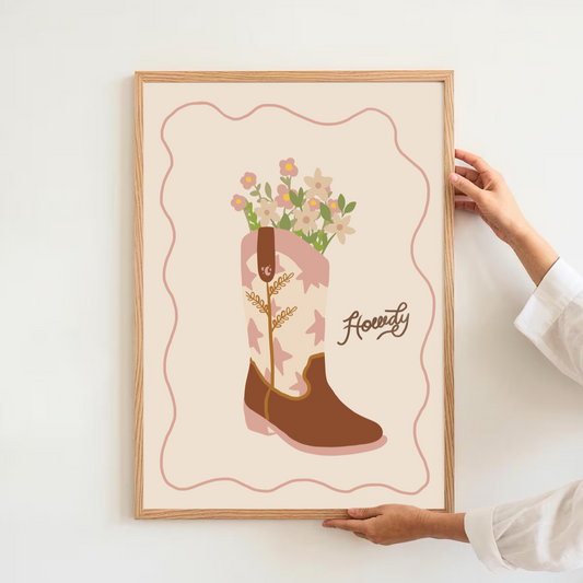 Cowgirl boot - howdy | Art print