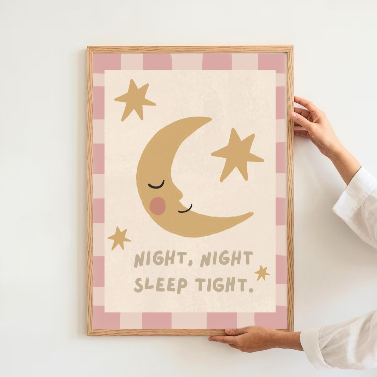 Pink, night night - moon | Art print