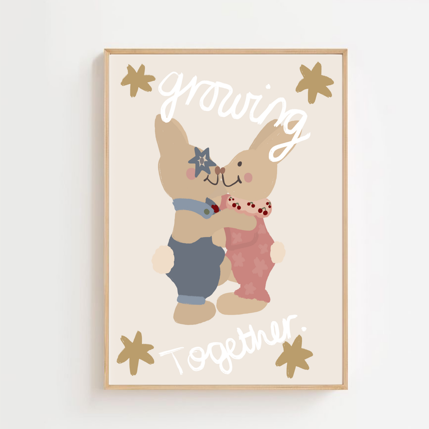 Growing together - bunny | Art print