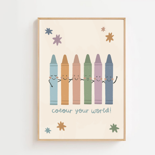 Colour your world - crayon | Art print