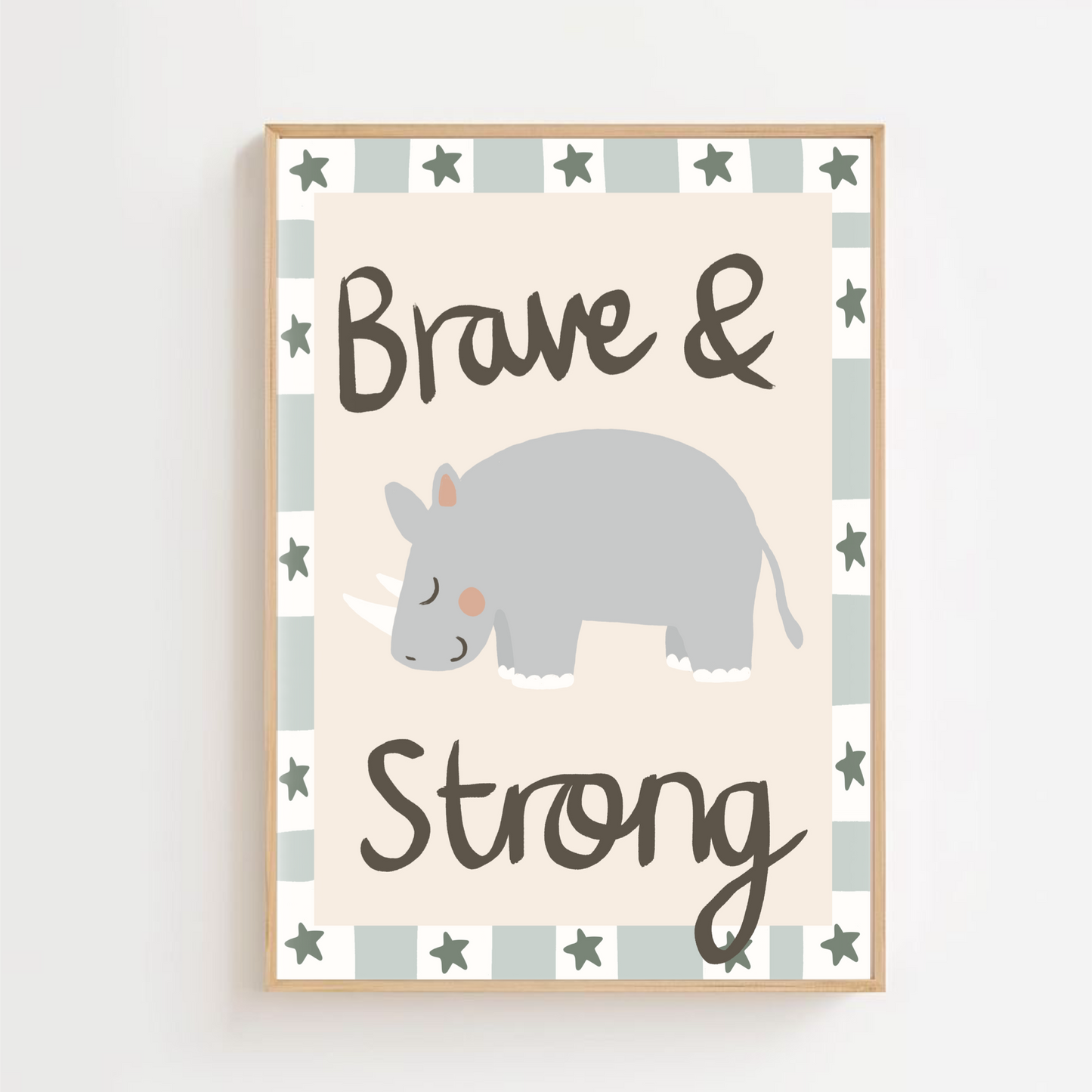 Brave and strong - rhino | Art print
