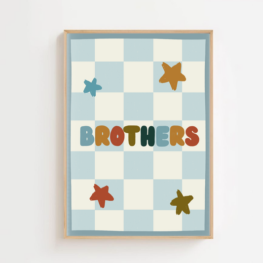 Brothers - check | Art print
