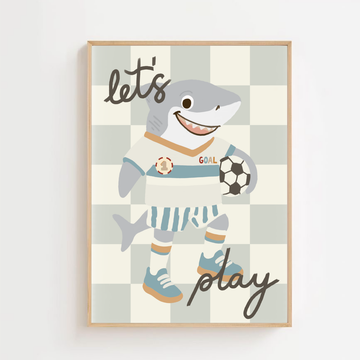 Football shark - let’s play | Art print