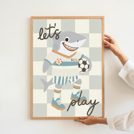 Football shark - let’s play | Art print