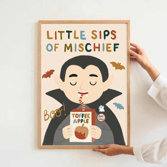 Little sips of mischief - Halloween | Art print