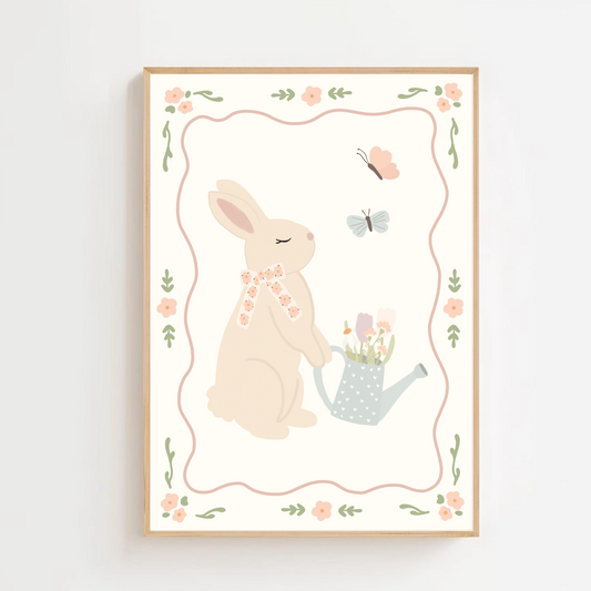 Floral bunny - Easter | Art print