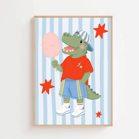 Candyfloss croc | Art print