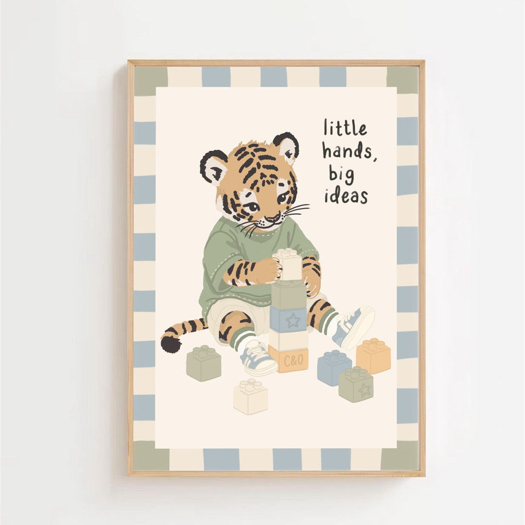 Little hands big ideas tiger - blocks| Art print