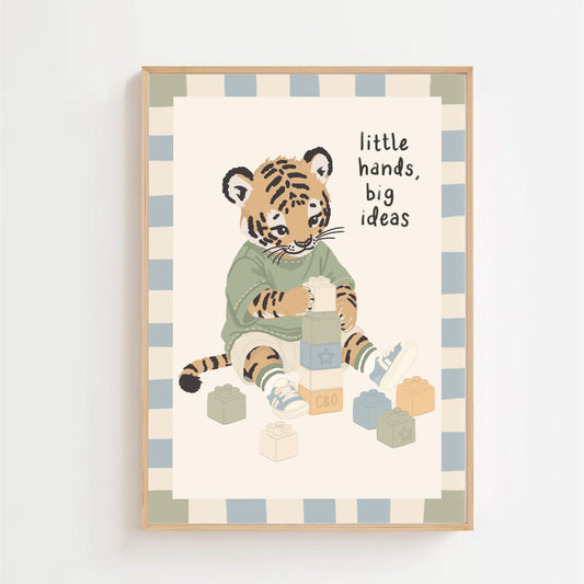 Little hands big ideas tiger - blocks| Art print