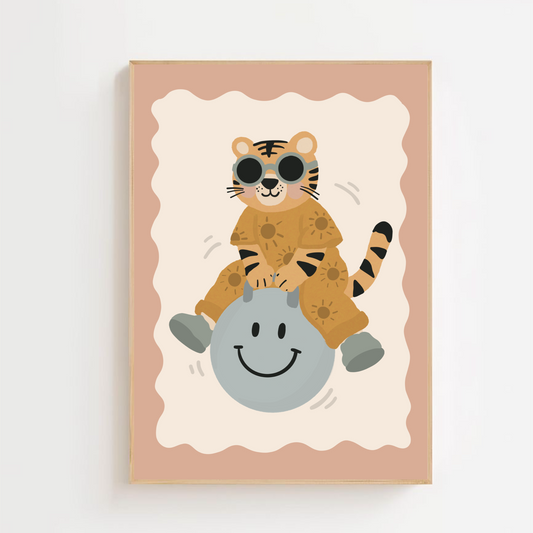 Tiger space hopper | Art print