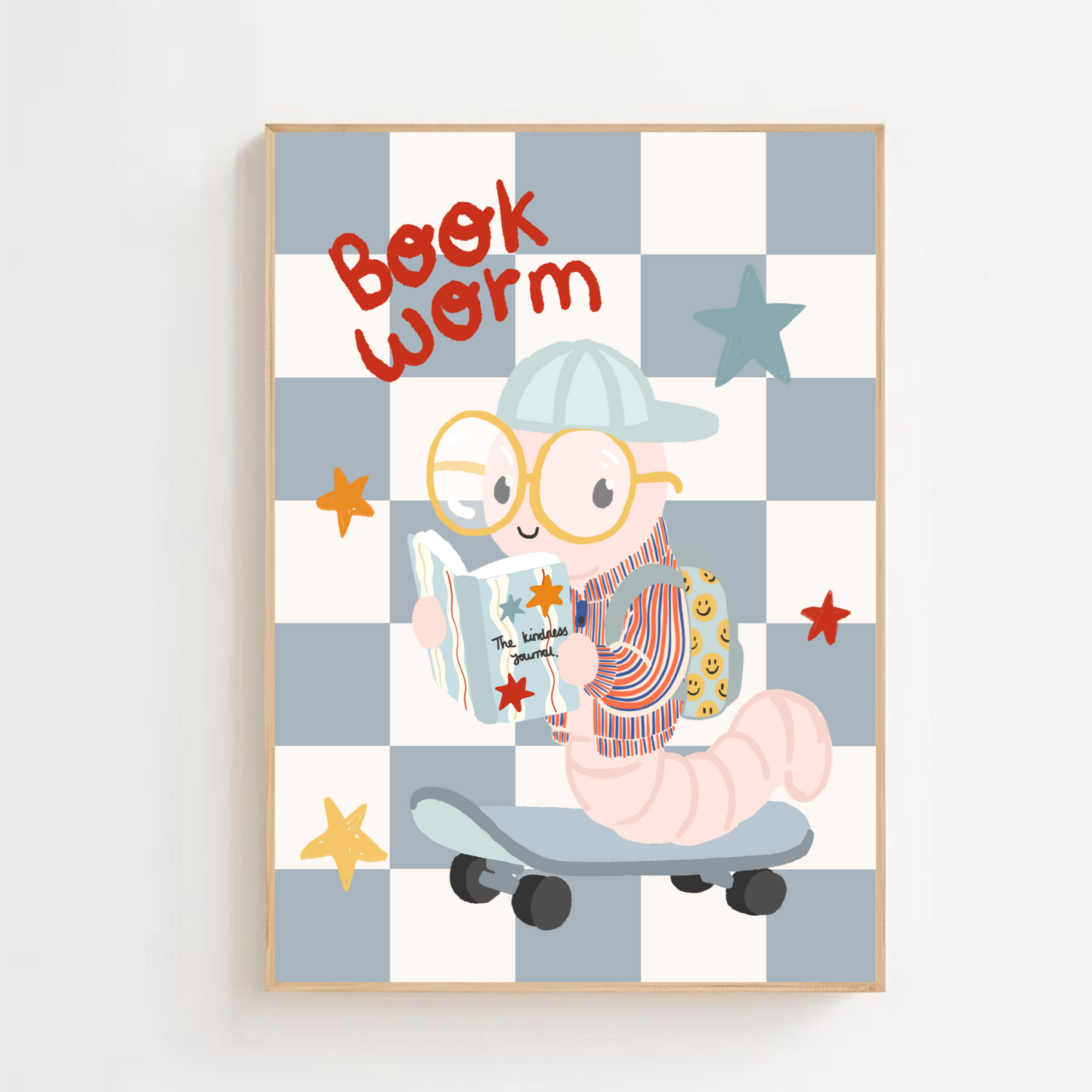 Book worm - skateboard | Art print