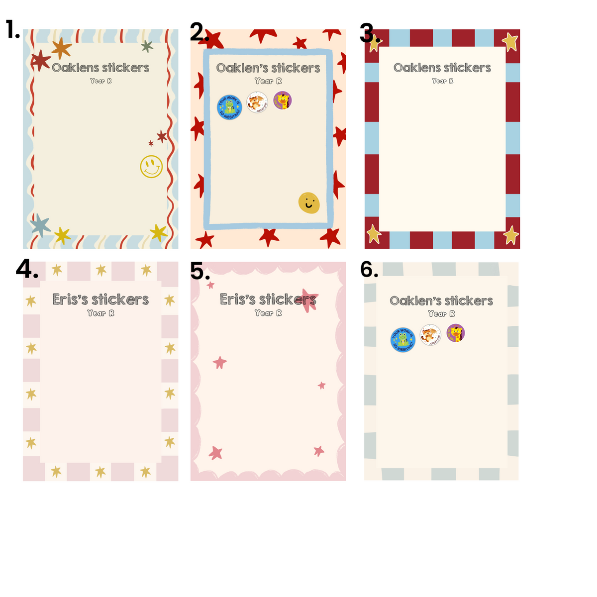 school sticker collection print