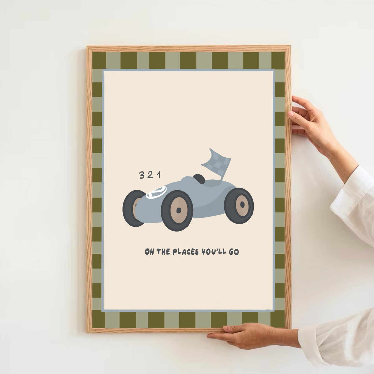 Oh the places you’ll go - race car | Art print