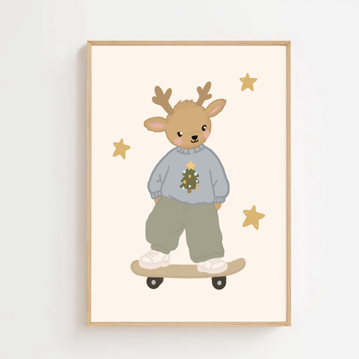 Deer on skateboard | Art print