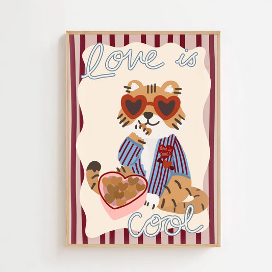 Love is cool - tiger | Art print
