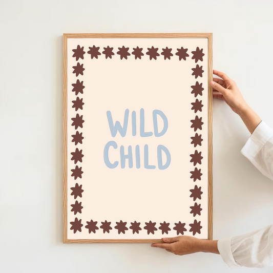 Wild child - blue|brown | Art print