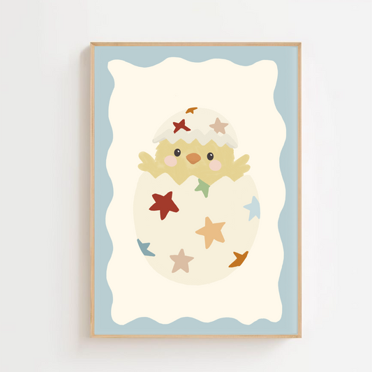 Funky egg chick - Easter | Art print