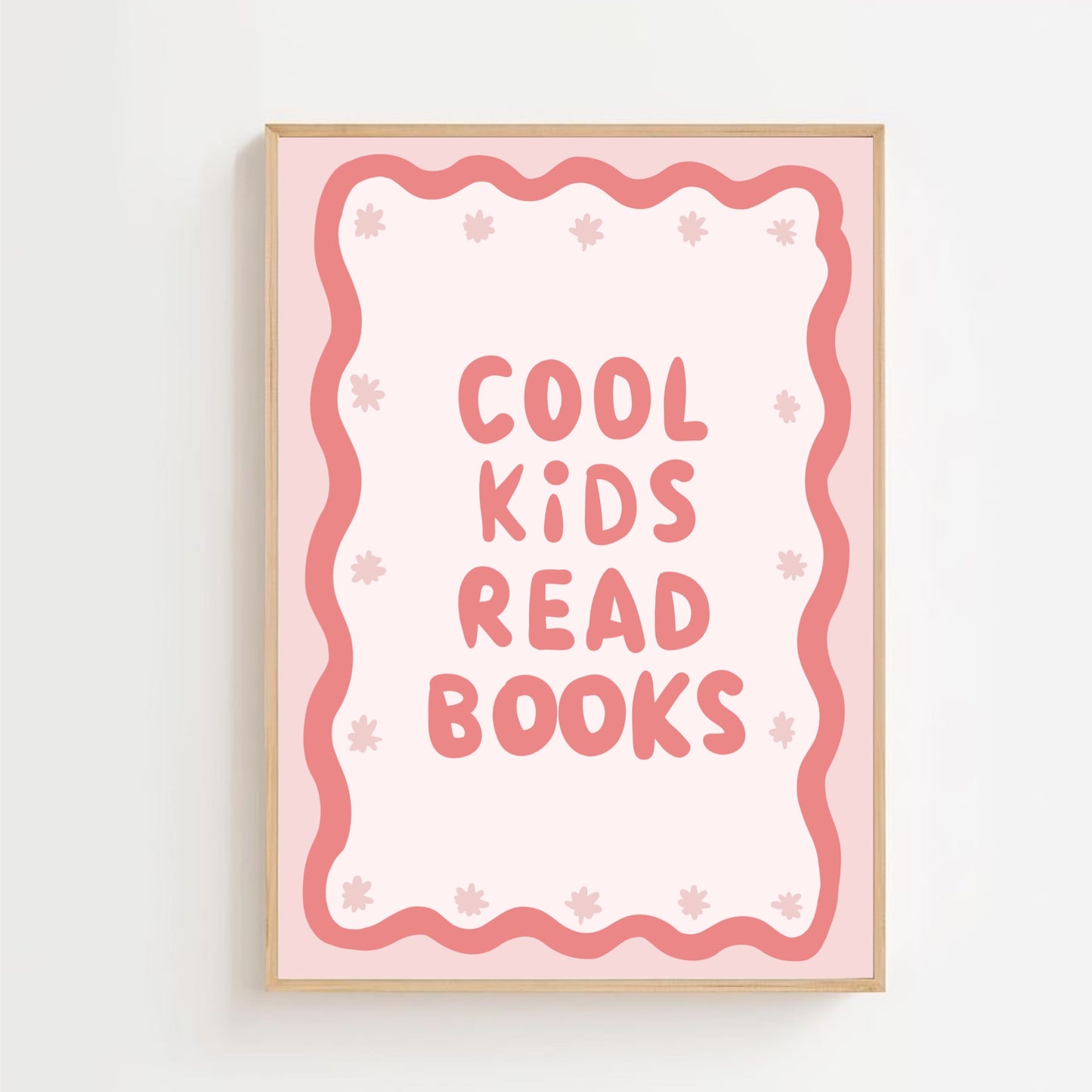 Cool kids read books, pink | Art print
