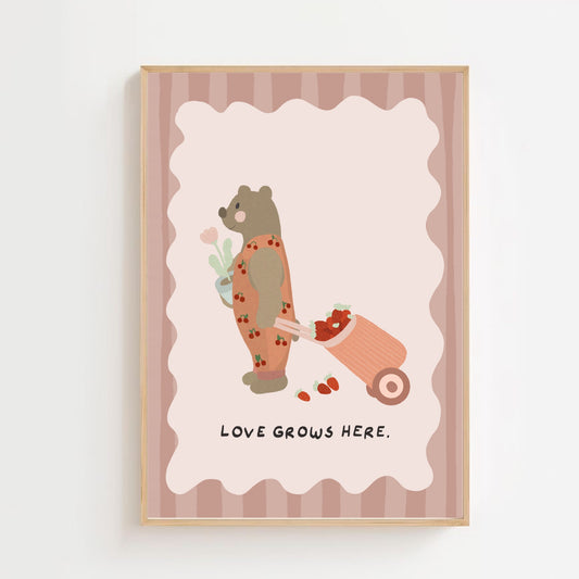 Love grows here - Bear | Art print