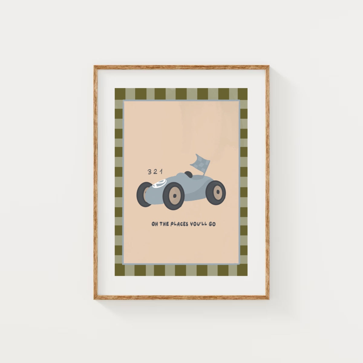 Oh the places you’ll go - race car | Art print