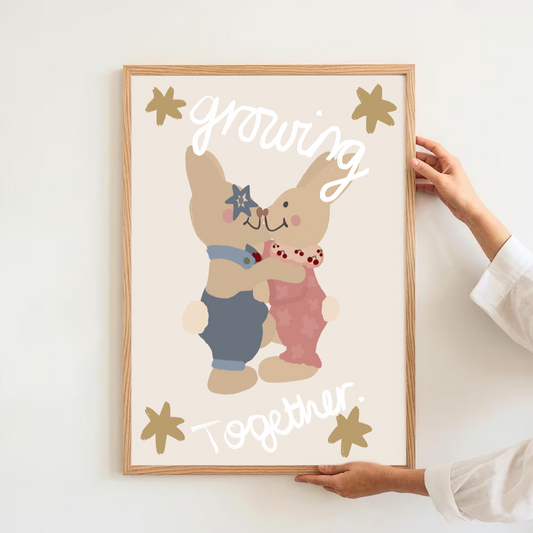 Growing together - bunny | Art print