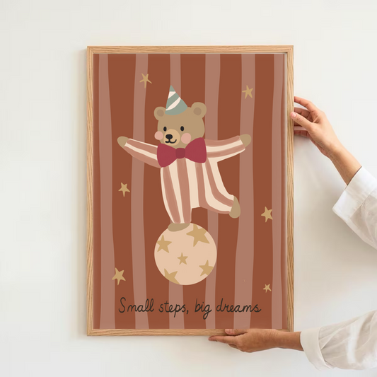 Small steps, big dreams - circus bear | Art print