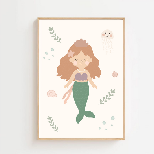 Mermaid sea friend | Art print