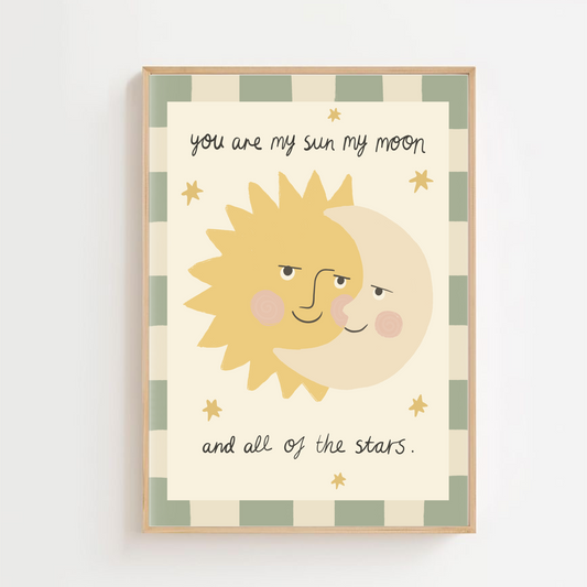 Sun, moon and stars | Art print