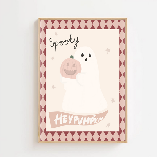 Spooky - hey pumpkin, ghost | Art print