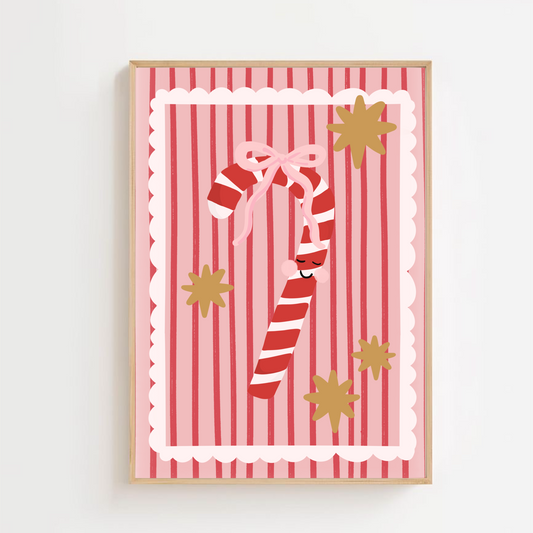 Pink candy cane - Christmas | Art print
