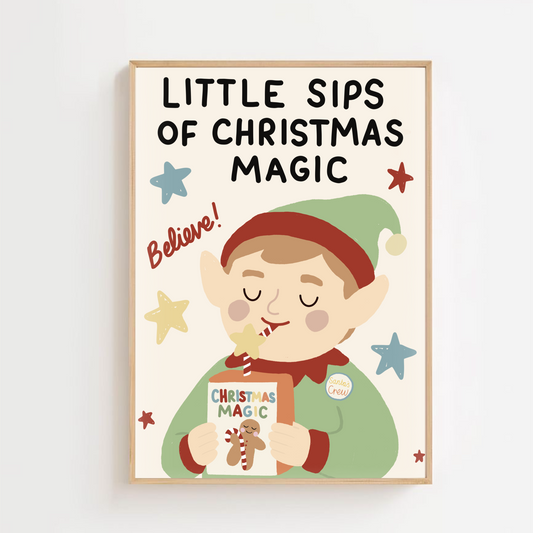 Little sips of Christmas magic - elf | Art print