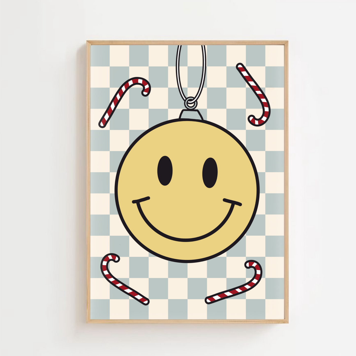Check smiley - Christmas | Art print