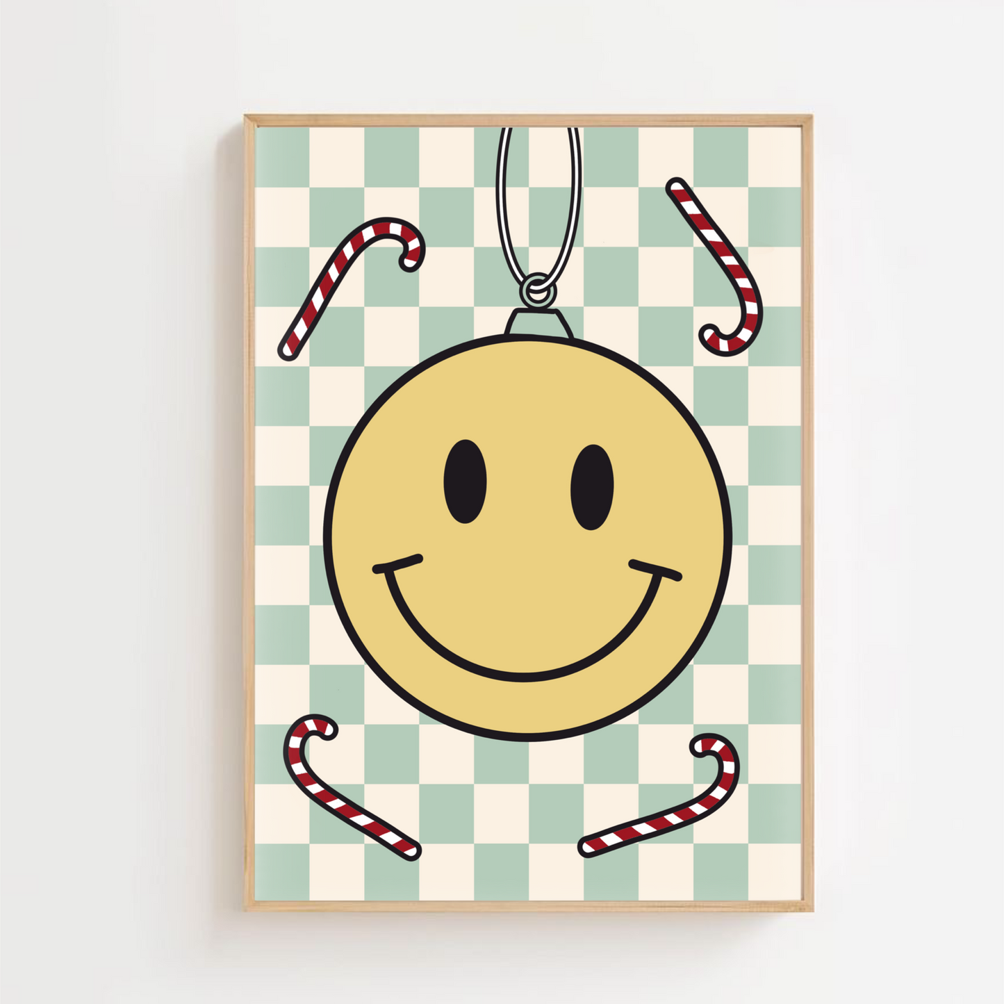 Check smiley - Christmas | Art print