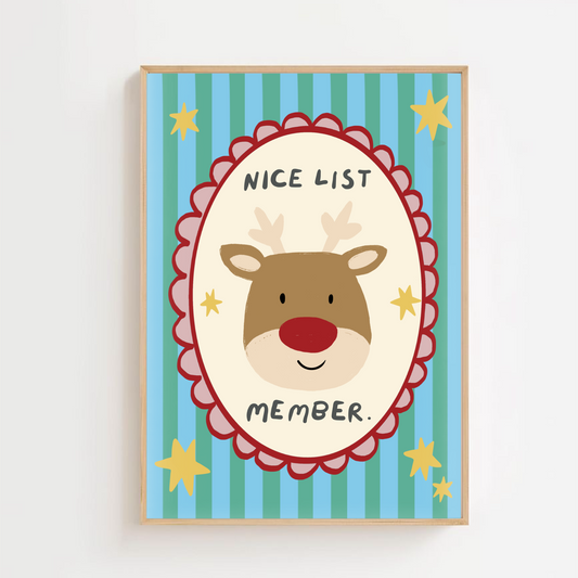 Nice list member - blue | Art print