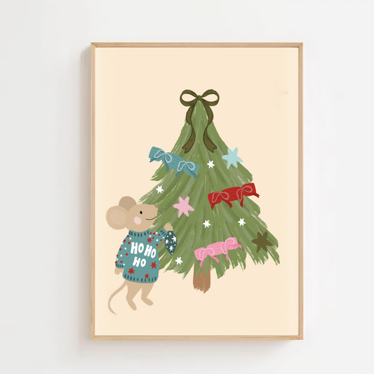 Single mouse - Christmas tree | Art print